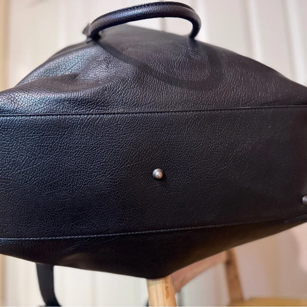 Salvatore Ferragamo Black Leather Duffel Bag